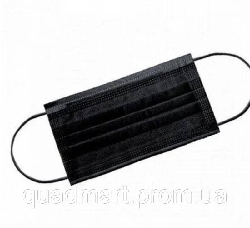 Маска медицинская Respirators 50 шт Черная QM, код: 1869454 (ID ...