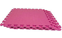 Спортивні мати 50x50x1 Пол модульний М'яка підлога пазл чорний рожевий