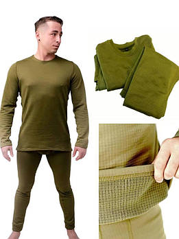 Термокомплект M-3XL хаки / Зимовий фліз комплект термобілизни/ Спортивна термо чоловіча, розмір S