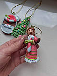 Набір новорічних ялинкових прикрас ручної роботи, фото 4