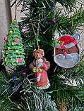 Набір новорічних ялинкових прикрас ручної роботи, фото 2