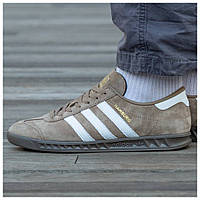 Мужские кроссовки Adidas Hamburg Brown White GW9642, коричневые замшевые кроссовки адидас гамбург