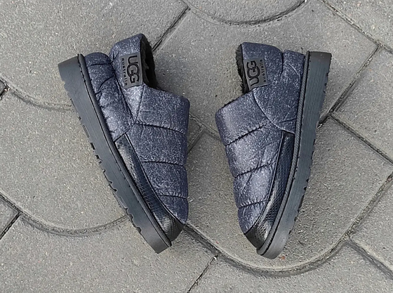 Дутики слипони UGG автоледи сірі чорні на хурку зимові міні угги вкорочені короткі, фото 4
