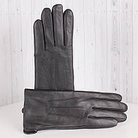 Рукавички жіночі шкіряні чорні L048-1T демісезонні класичні
