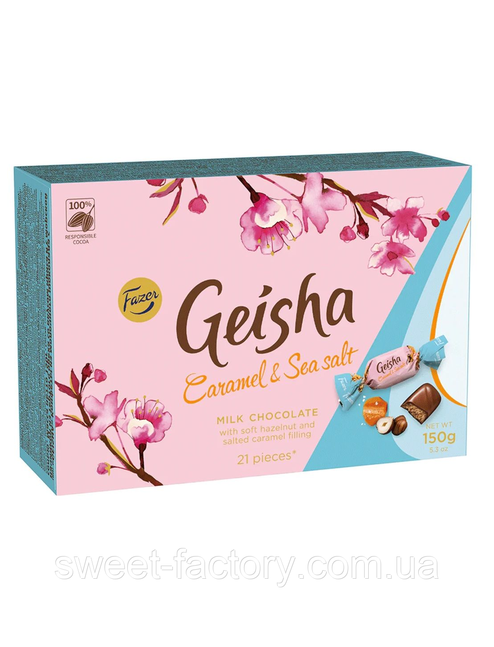 Шоколадні цукерки Fazer Geisha Caramel Sea Salt 21s 150g
