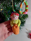 Набір ялинково-різдвяних прикрас ручної роботи у подарунковій коробці, фото 7
