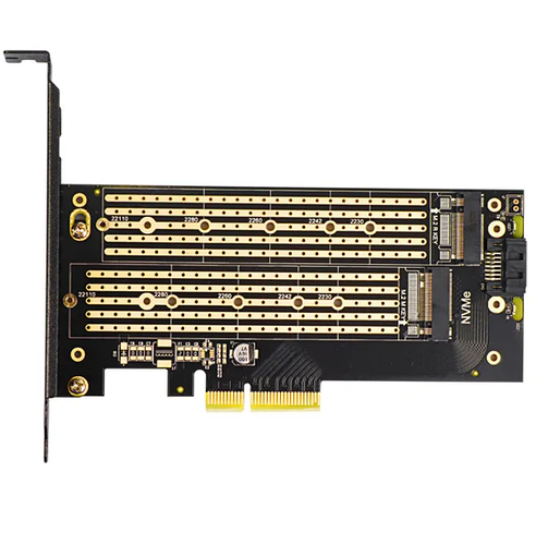 Переходник Адаптер PCI-E на Dual M.2 SSD JEYI SK6 (NVME (m Key) and ...
