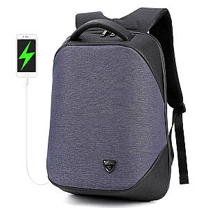 Рюкзак міський Arctic Hunter B00193 з USB для ноутбука 15,6" обсяг 22л. Синій