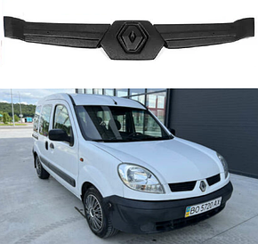 Зимова накладка на решітку радіатора (матова) Renault Kangoo 2003-2008 (Верх). Заглушка решітки радіатора