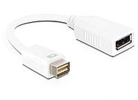 Перехідник моніторний Delock DisplayPort-DVI mini F M (DVI-екран) v1.1 1080p 0.2m D5.5mm біли QM, код: 7453454