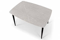 Стол обеденный Кипарис каркас черный, столешница искусственный мрамор, 120х80 см (Микс-Мебель ТМ) Серый мрамор