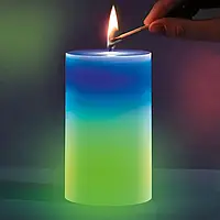 Декоративная восковая свеча с эффектом пламенем и LED подсветкой Candles magic 7 цветов RGB «D-s»