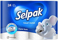 Туалетная бумага Selpak Professional Premium 24 рулона 3 слоя белая