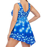 Купальник-сукня жіноча роздільна танкіні великий розмір 8XL-9XL-10XL блакитний, фото 2