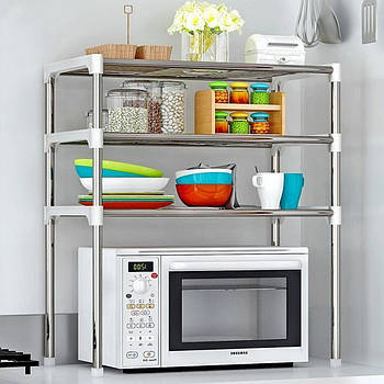 Полиця органайзер для мікрохвильової печі, 65x60x25см, Multifunctional storage rack / Полиця-стелаж універсальна