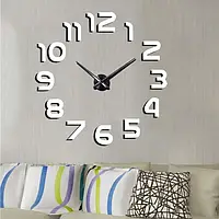 Настенные 3D часы 120 см серые ZH002 «D-s»
