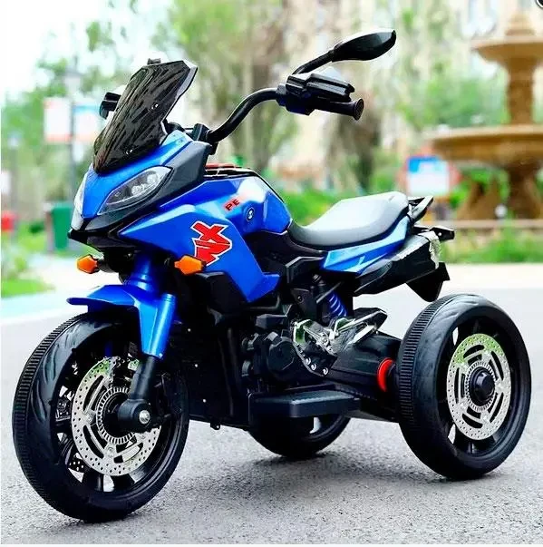 Дитячий електро мотоцикл триколісний на акумуляторі Bambi M 5037 для дітей 3-8 років синій