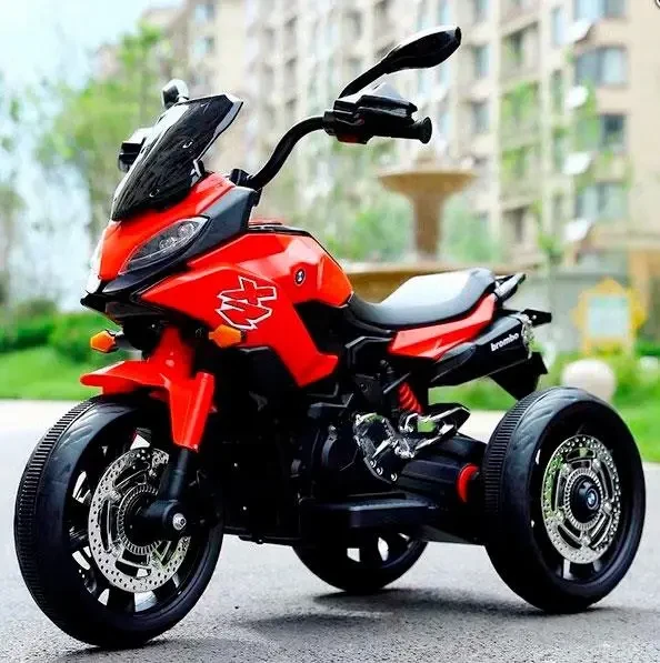 Дитячий електро мотоцикл триколісний на акумуляторі Bambi M 5037 для дітей 3-8 років червоний