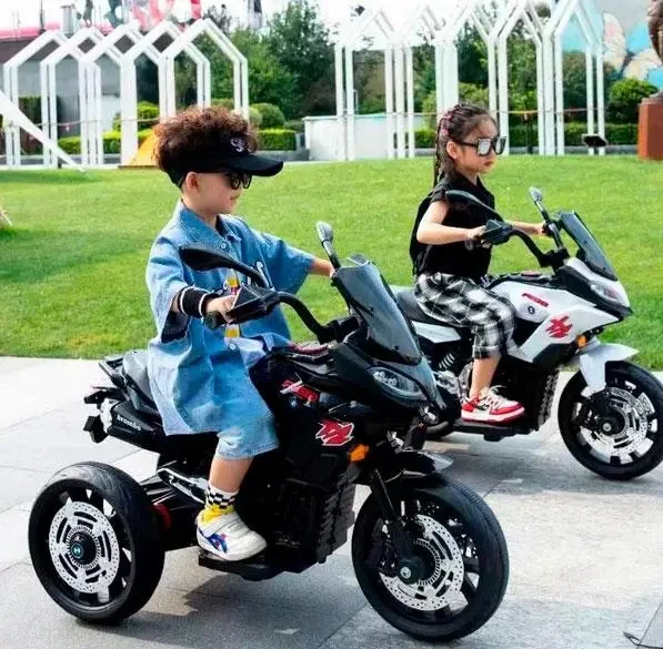 Дитячий електро мотоцикл триколісний на акумуляторі Bambi M 5037 для дітей 3-8 років чорний