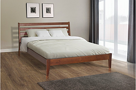 Ліжко двоспальне з натурального дерева (з ламелями, без матраца) Челсі Уют темний горіх Мікс Меблі