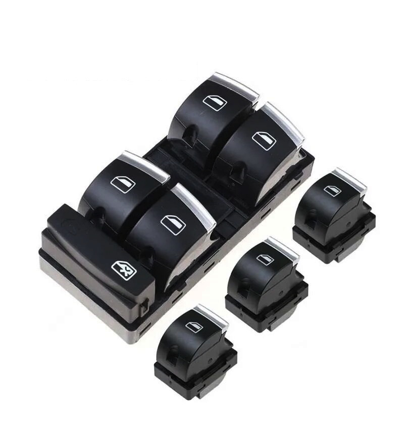 Блок кнопок склопідйомників (набір №1) AUDI A3, A6, Q7, S3, S6, RS3, RS6 Allroad Хром 4F0959851H, 4F0959855B