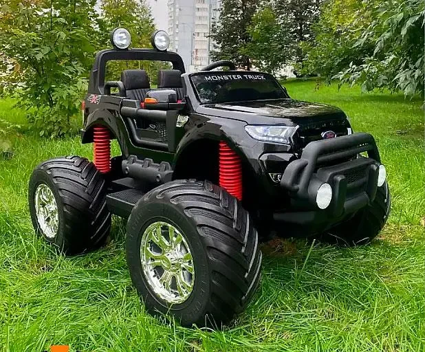 Дитячий електромобіль Позашляховик Джип Ford Ranger Monster Truck Ліцензія Чорний. Монстер Трак
