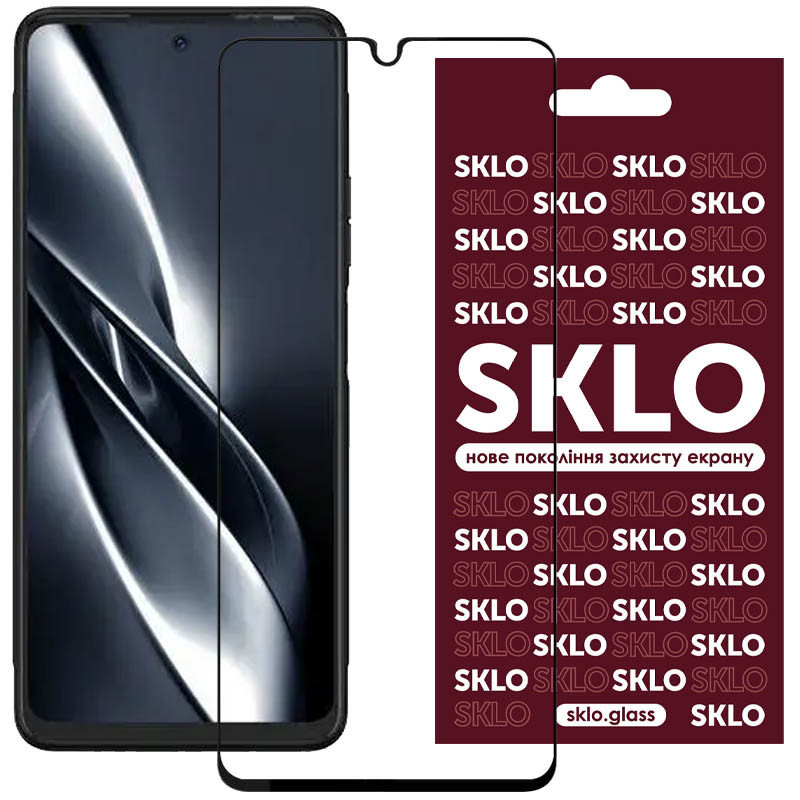 Захисне скло SKLO 3D для TECNO Pova 3 (LF7n) Чорний
