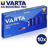 10 * Сверхмощные щелочные батарейки АА/LR6 1.5V "Varta Industrial PRO 4006" (Германия) - набор 10шт