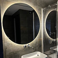 Круглое зеркало с «фоновой» LED подсветкой D100 см в ванную, гостиную