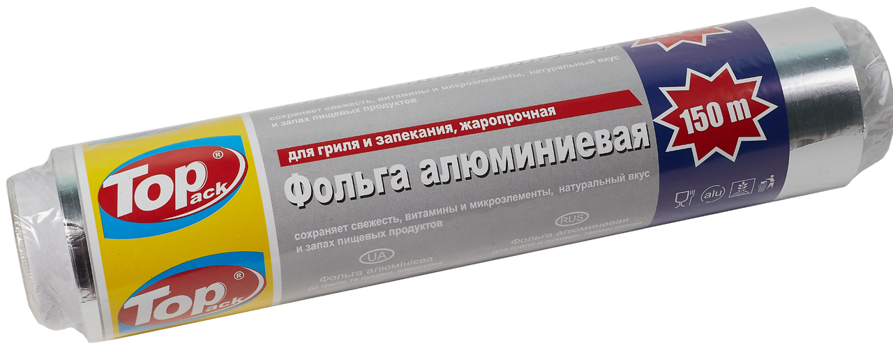 Фольга алюмінієва Toppack 29см 150м 14мкм 1100г
