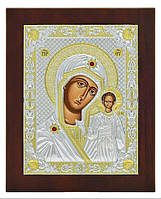 Срібна ікона "Богородиця з Ісусом" (320х240мм.)