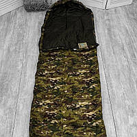Теплый спальный мешок Single Sword, армейский спальник зимний Мультикам до -30°С водонепроницаемый