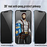 Захисне 2.5D скло Blueo Full Cover Anti-Peep для Apple iPhone 14 Pro (6.1") Чорний, фото 3