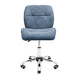 Крісло на коліщатках Richman Бінго хром синє-джинс, фото 2