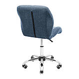 Крісло на коліщатках Richman Бінго хром синє-джинс, фото 4