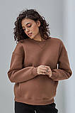 Теплий світшот з начосом для вагітних та годування KLOYA SW-43.101 коричневий, фото 7