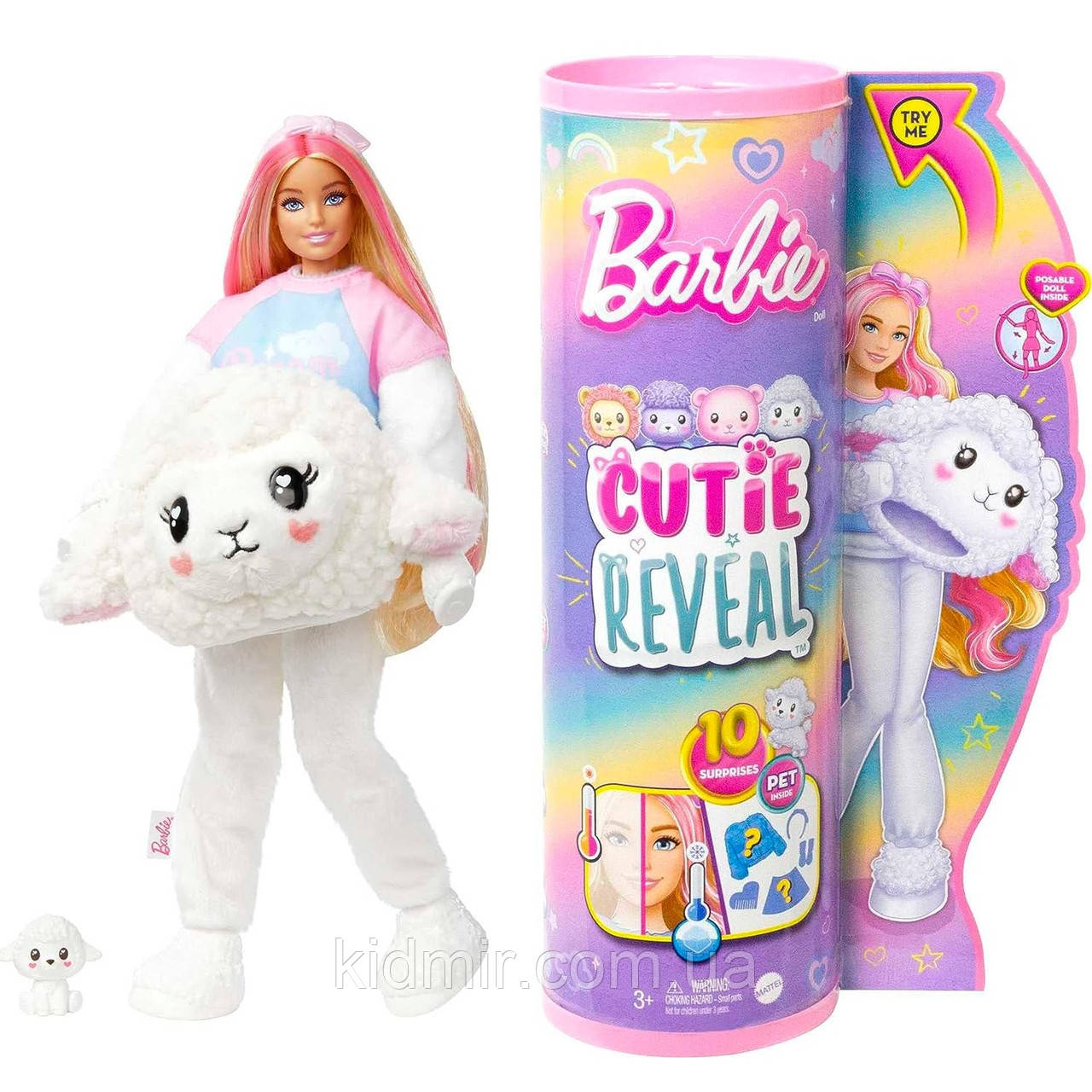 Лялька Барбі Сюрприз М'які та пухнасті Ягня Barbie Cutie Reveal HKR03, фото 1