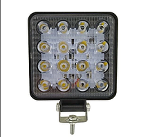 Фара LED квадратна 48W 6000K (16 діодів) (10.7см х 10.7см х 1.5см) Світлодіодна Лед Фара з кріпленням. 1шт.