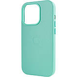 Шкіряний чохол Leather Case (AA Plus) with MagSafe для Apple iPhone 14 Pro Max (6.7") Ice, фото 7