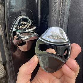 Накладка на дверний замок з емблемою JAGUAR (Ягуар) Комплект 4 шт Чорний
