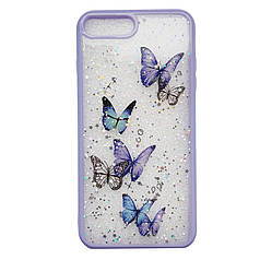 Панель чохол для Apple iPhone 6/6S Alitek Метелики з блискітками Purple