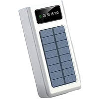 Павербанк 30000 мАч с солнечной батареей и фонариком Solar Powerbank (белый)