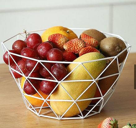 Стильний металевий кошик для фруктів 26*26*18 см Білий, фото 1