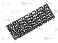 Оригинальная клавиатура для ноутбука Asus K42Jy, U30Jc, U35Jc series, black, ru, серебристая рамка