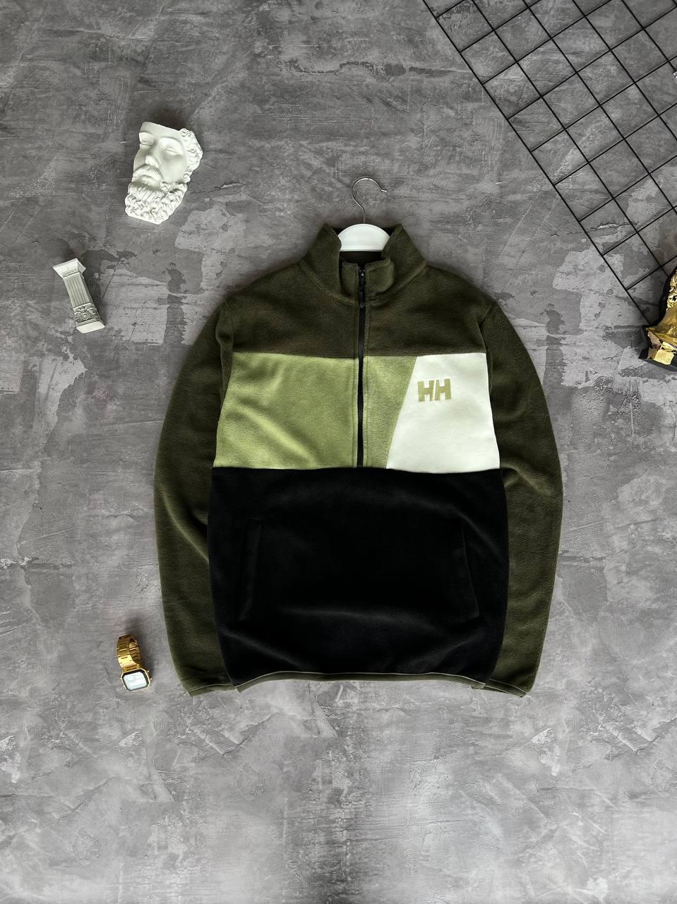 Чоловіча флісова кофта на змійці Helly Hansen M1711 зелена, фото 1