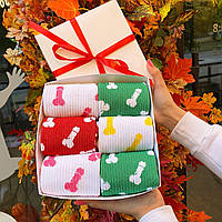 Подарок для девушки, для жены, Подарочный набор бокс носков Подарок на Новый Год, на День Святого Николая