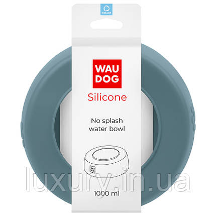 Миска-непроливайка WAUDOG Silicone, 1 л сірий, фото 1