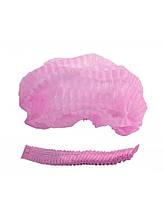 Шапочки одноразові медичні на резинці рожеві, шт.