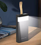 Повербанк BOROFONE J18-20000мАг Power Bank з цифровим дисплеєм, ліхтарем, 2хUSB Чорний, фото 3
