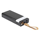 Повербанк BOROFONE J18-20000мАг Power Bank з цифровим дисплеєм, ліхтарем, 2хUSB Чорний, фото 6